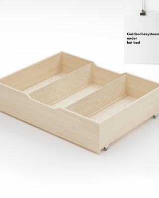 Onderbedbox gemaakt van massief berkenhout